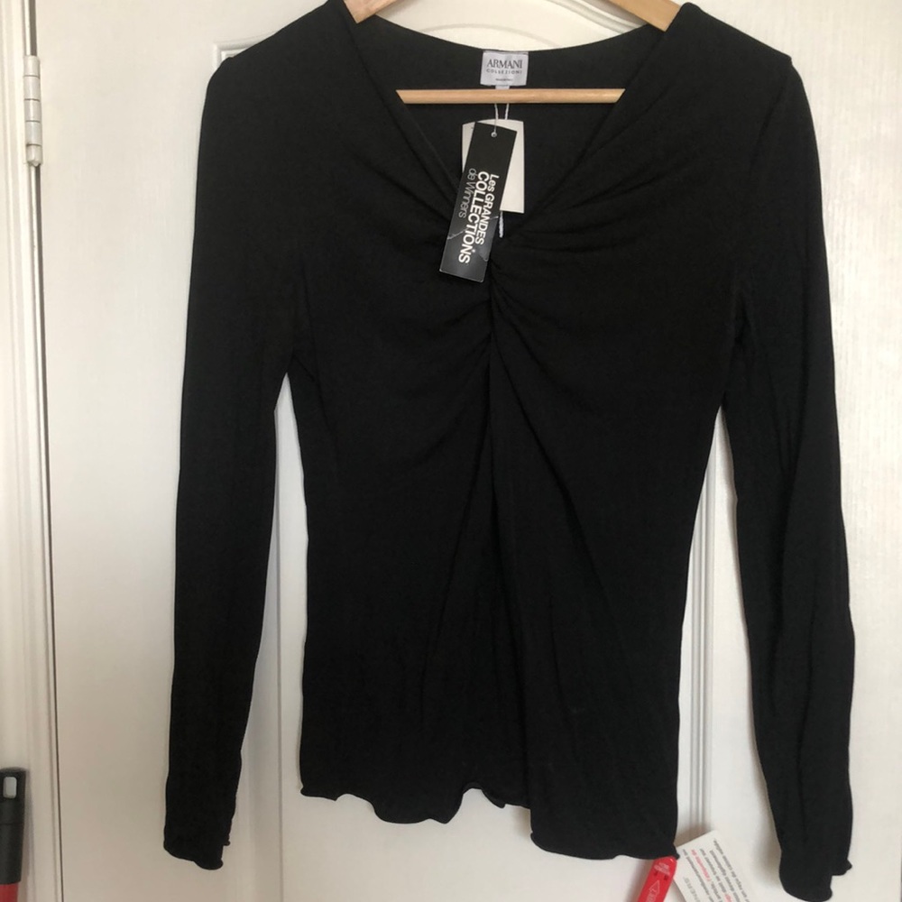 🖤 Armani Collezioni faux wrap viscose top